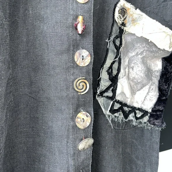 Vintage 1990's Lee Andersen Art To Wear Linen Dress. Large - Picture 5 of 12